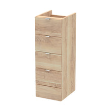 Hudson Reed Fusion 300mm Drawer Unit Contemp Bleached Oak MFC Textured Woodgrain 864x300x355mm