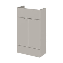 Hudson Reed Fusion 500mm Vanity Unit - Compact Contemp Pebble Grey MFC Textured Woodgrain 864x500x255mm