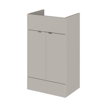 Hudson Reed Fusion 500mm Vanity Unit Contemp Pebble Grey MFC Textured Woodgrain 864x500x355mm