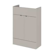 Hudson Reed Fusion 600mm Vanity Unit - Compact Contemp Pebble Grey MFC Textured Woodgrain 864x600x255mm