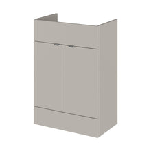 Hudson Reed Fusion 600mm Vanity Unit Contemp Pebble Grey MFC Textured Woodgrain 864x600x355mm