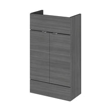 Hudson Reed Fusion 500mm Vanity Unit - Compact Contemp Anthracite Woodgrain MFC Textured Woodgrain 864x500x255mm