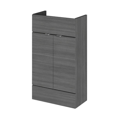 Hudson Reed Fusion 500mm Vanity Unit - Compact Contemp Anthracite Woodgrain MFC Textured Woodgrain 864x500x255mm