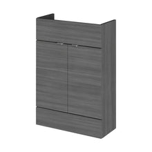Hudson Reed Fusion 600mm Vanity Unit - Compact Contemp Anthracite Woodgrain MFC Textured Woodgrain 864x600x255mm