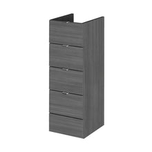 Hudson Reed Fusion 300mm Drawer Unit Contemp Graphite Grey Woodgrain MFC Textured Woodgrain 864x300x355mm