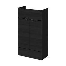 Hudson Reed Fusion 500mm Vanity Unit - Compact Contemp Charcoal Black MFC Textured Woodgrain 864x500x255mm