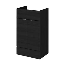 Hudson Reed Fusion 500mm Vanity Unit Contemp Charcoal Black MFC Textured Woodgrain 864x500x355mm