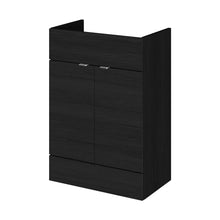 Hudson Reed Fusion 600mm Vanity Unit Contemp Charcoal Black MFC Textured Woodgrain 864x600x355mm