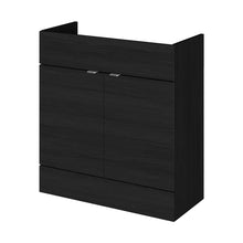 Hudson Reed Fusion 800mm Vanity Unit Contemp Charcoal Black MFC Textured Woodgrain 864x800x355mm