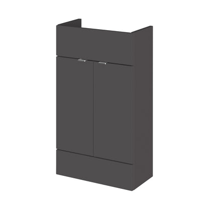 Hudson Reed Fusion 500mm Vanity Unit - Compact Contemp Gloss Grey MFC Painted Gloss 864x500x255mm