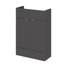 Hudson Reed Fusion 600mm Vanity Unit - Compact Contemp Gloss Grey MFC Gloss 864x600x255mm