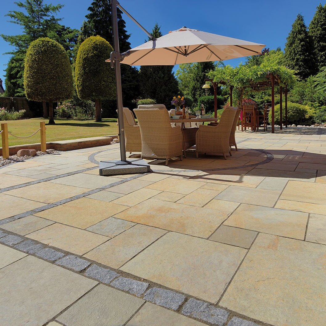 Pavestone Abbey (22mm Calibrated Sawn Edges) Natural Limestone Paving - Mixed Size Patio Pack - 15m² - JJ Building Materials