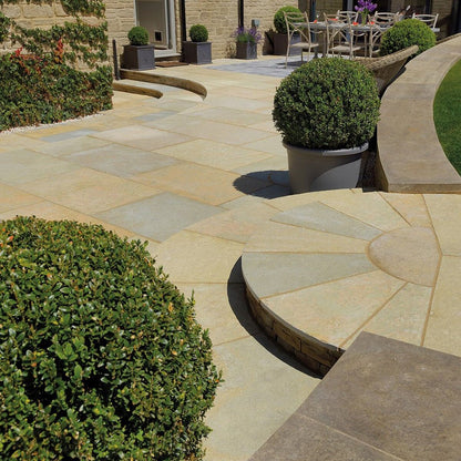 Pavestone Abbey (22mm Calibrated Sawn Edges) Natural Limestone Paving - Mixed Size Patio Pack - 15m² - JJ Building Materials