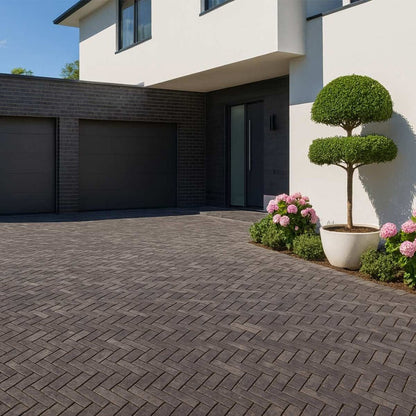 Pavestone Antique Carbon Clay Slimsett - 204 x 50 x 60mm - 7.3m² - JJ Building Materials