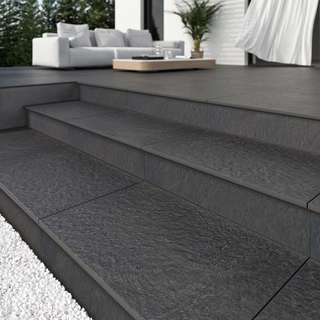 Pavestone Ardesia Black Porcelain Paving - 900 x 600mm - JJ Building Materials
