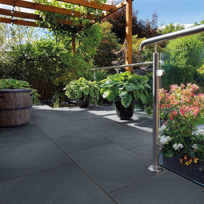 Pavestone Ardesia Black Porcelain Paving - 900 x 600mm - JJ Building Materials