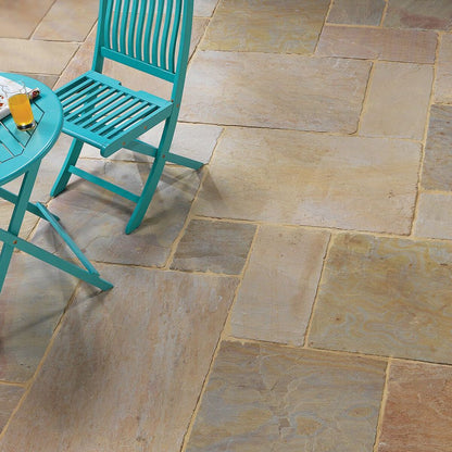 Pavestone Cambridge (22mm Calibrated) Natural Sandstone Paving - Mixed Size Patio Pack - 15m² - JJ Building Materials