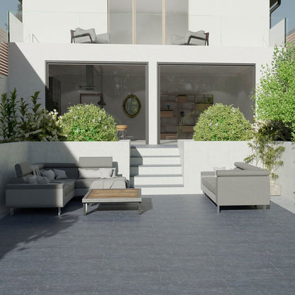 Pavestone Classic Anthracite Porcelain Paving - 1200 x 600mm - JJ Building Materials