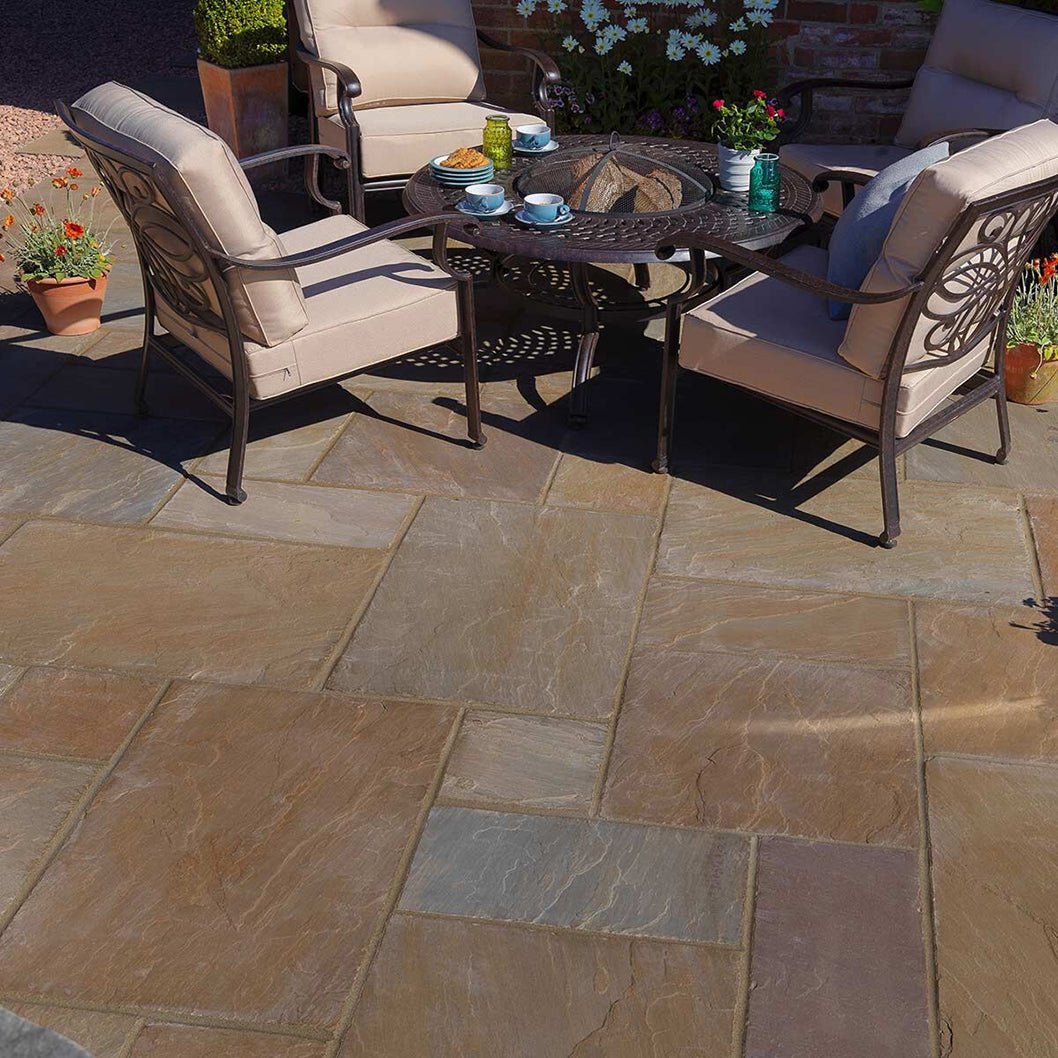 Pavestone Cloister (22mm Calibrated) Natural Sandstone Paving - Mixed Size Patio Pack - 15m² - JJ Building Materials