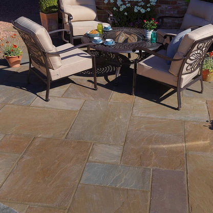 Pavestone Cloister (22mm Calibrated) Natural Sandstone Paving - Mixed Size Patio Pack - 15m² - JJ Building Materials