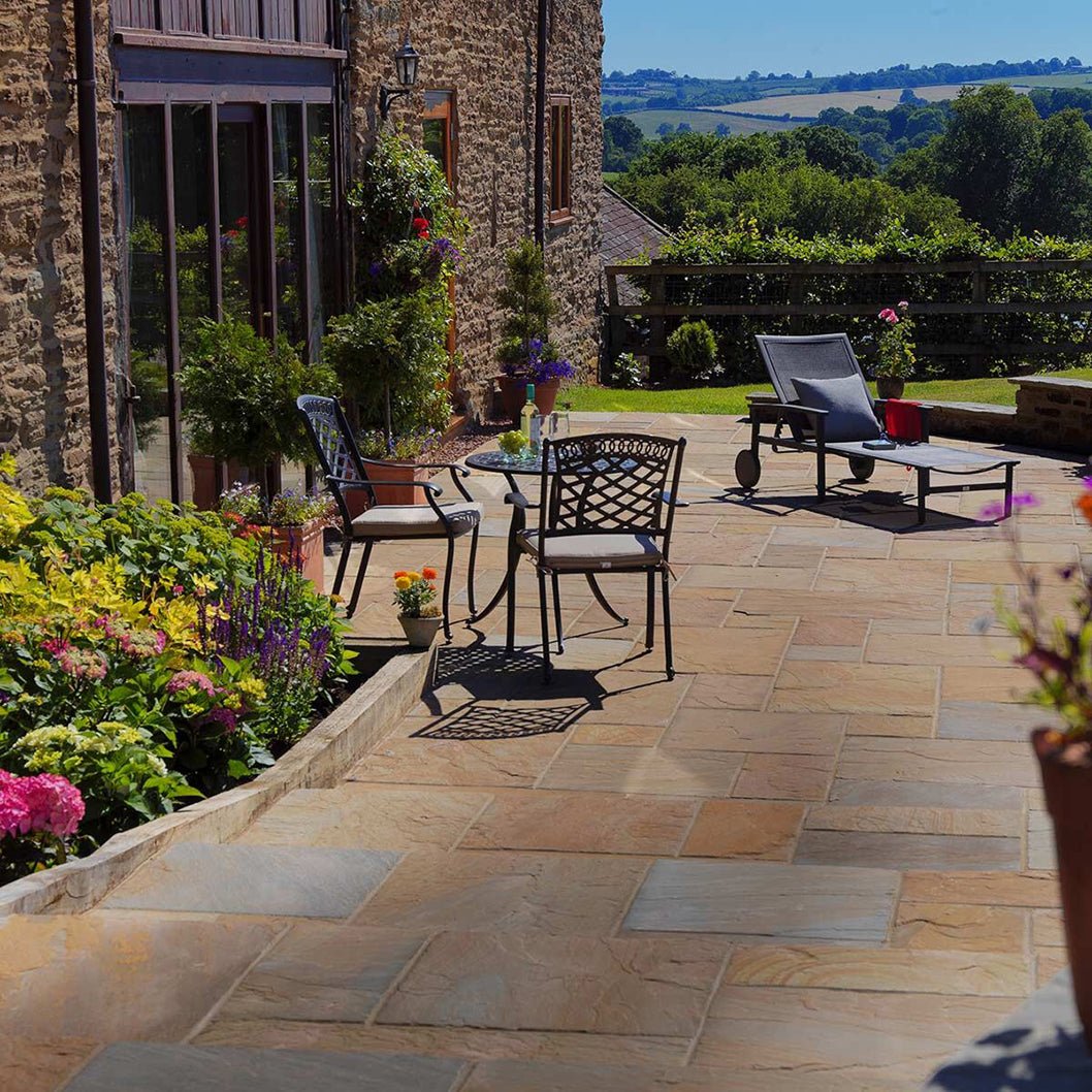 Pavestone Cloister (22mm Calibrated) Natural Sandstone Paving - Mixed Size Patio Pack - 15m² - JJ Building Materials