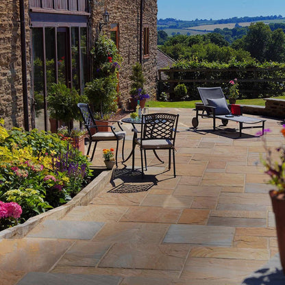 Pavestone Cloister (22mm Calibrated) Natural Sandstone Paving - Mixed Size Patio Pack - 15m² - JJ Building Materials