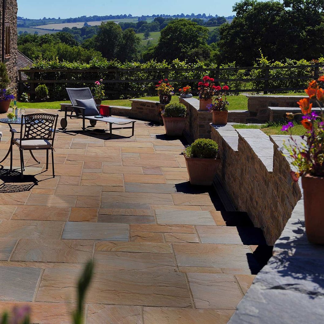 Pavestone Cloister (22mm Calibrated) Natural Sandstone Paving - Mixed Size Patio Pack - 15m² - JJ Building Materials