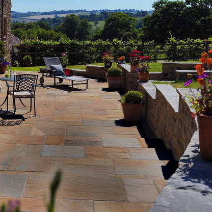 Pavestone Cloister (22mm Calibrated) Natural Sandstone Paving - Mixed Size Patio Pack - 15m² - JJ Building Materials