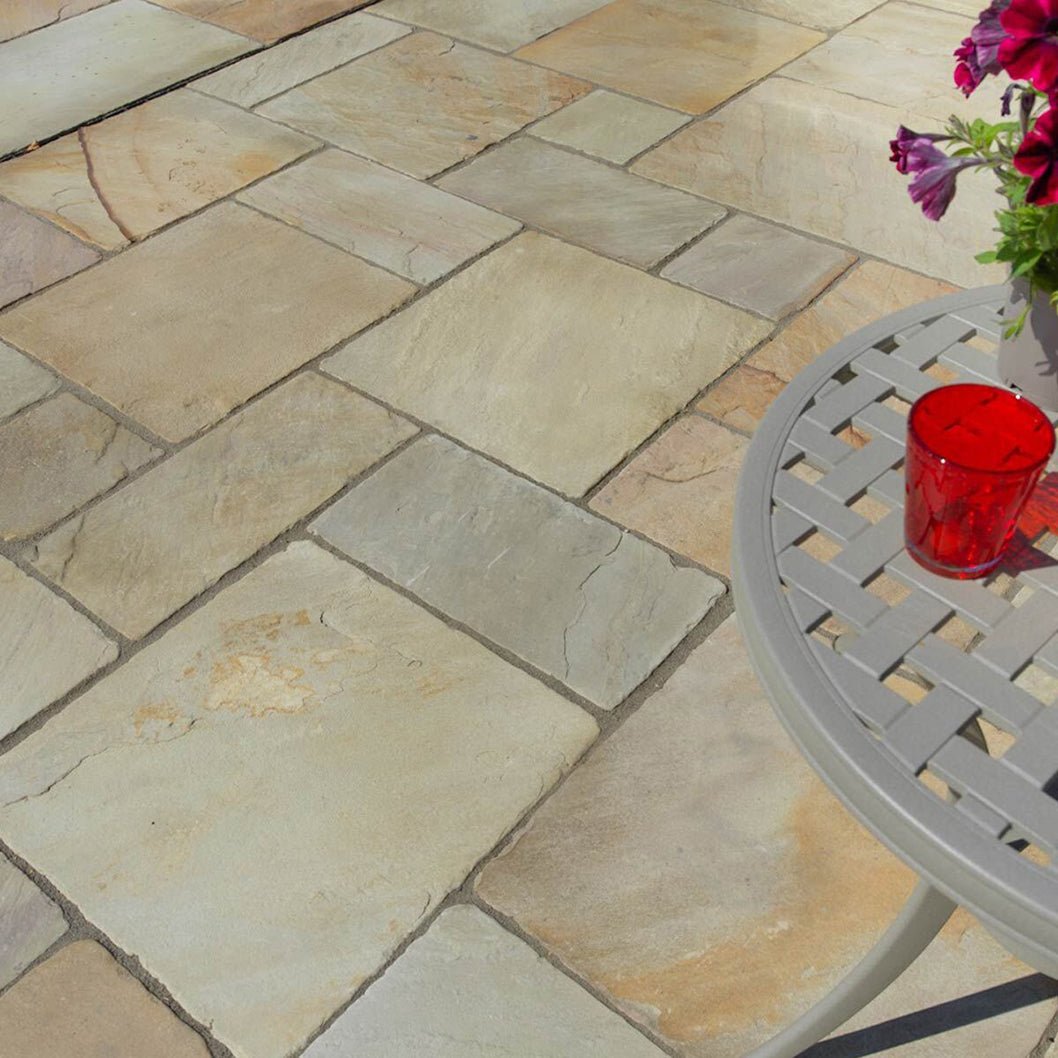 Pavestone Deanery (22mm Calibrated) Natural Sandstone Paving - Mixed Size Patio Pack - 15m² - JJ Building Materials