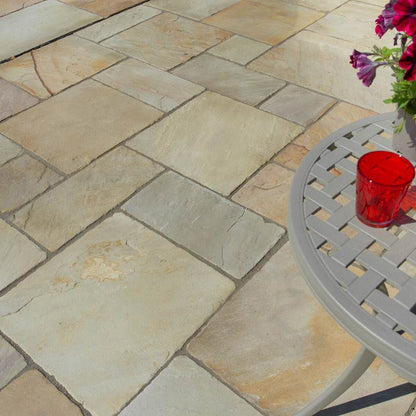 Pavestone Deanery (22mm Calibrated) Natural Sandstone Paving - Mixed Size Patio Pack - 15m² - JJ Building Materials