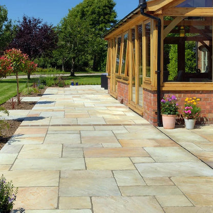Pavestone Deanery (22mm Calibrated) Natural Sandstone Paving - Mixed Size Patio Pack - 15m² - JJ Building Materials