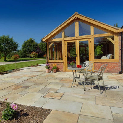 Pavestone Deanery (22mm Calibrated) Natural Sandstone Paving - Mixed Size Patio Pack - 15m² - JJ Building Materials