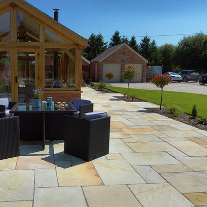 Pavestone Deanery (22mm Calibrated) Natural Sandstone Paving - Mixed Size Patio Pack - 15m² - JJ Building Materials