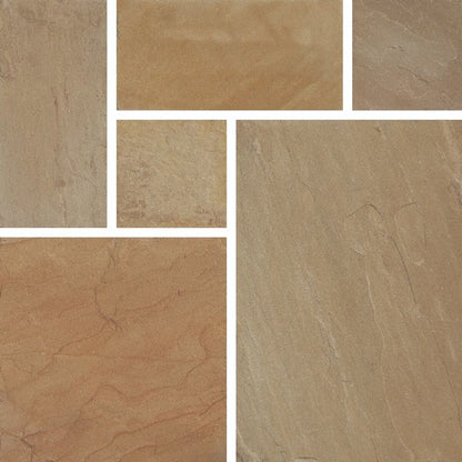 Pavestone Deanery (22mm Calibrated) Natural Sandstone Paving - Mixed Size Patio Pack - 15m² - JJ Building Materials