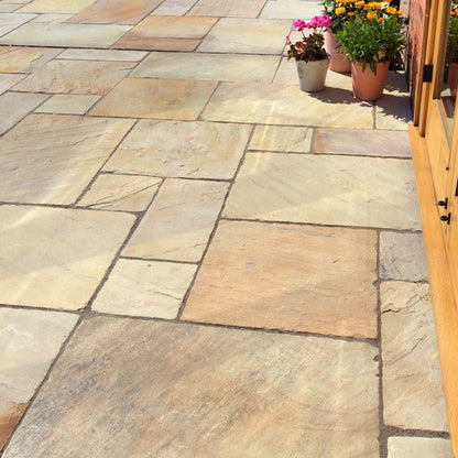 Pavestone Deanery (22mm Calibrated) Natural Sandstone Paving - Mixed Size Patio Pack - 15m² - JJ Building Materials