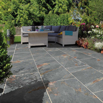 Pavestone Discovery Rusty Slate Porcelain Paving - 1200 x 600mm - JJ Building Materials