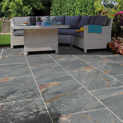 Pavestone Discovery Rusty Slate Porcelain Paving - 1200 x 600mm - JJ Building Materials