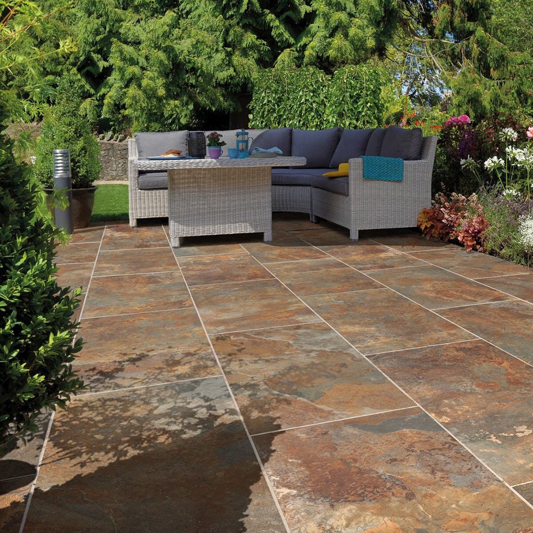 Pavestone Dolomite Mars Rust Porcelain Paving - 1000 x 500mm - JJ Building Materials