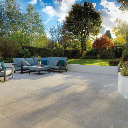 Pavestone Dolomite Travertine Porcelain Paving - 1000 x 500mm - JJ Building Materials