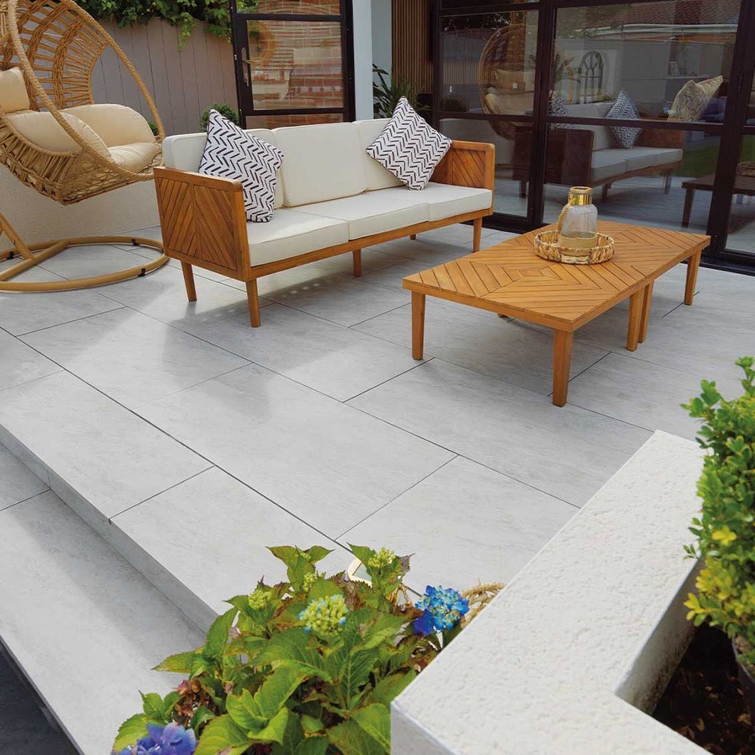 Pavestone Dolomite White Porcelain Paving - 1000 x 500mm - JJ Building Materials
