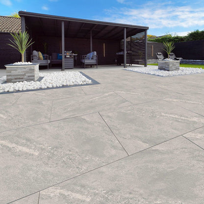 Pavestone Essenza Grey Porcelain Paving - 900 x 600mm - JJ Building Materials