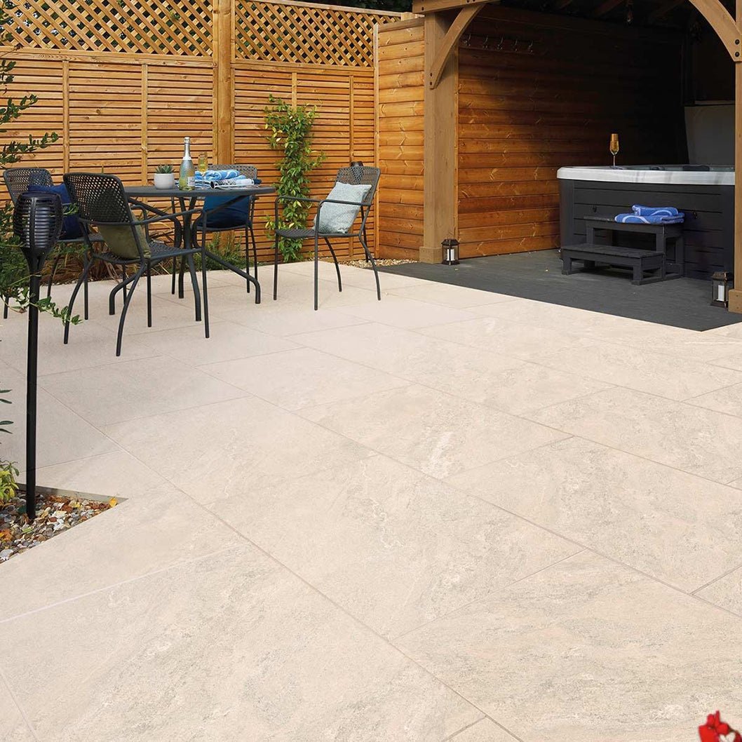 Pavestone Essenza White Porcelain Paving - 600 x 600mm - JJ Building Materials