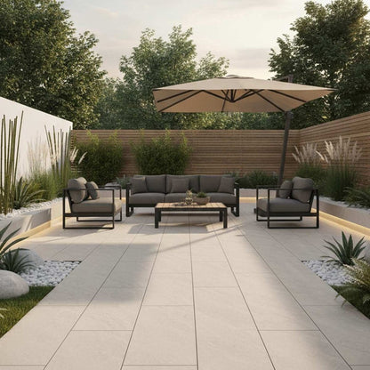 Pavestone Essenza White Porcelain Paving - 900 x 600mm - JJ Building Materials