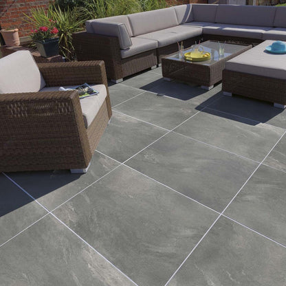 Pavestone Evo Grey Porcelain Paving - 900 x 600 mm - JJ Building Materials