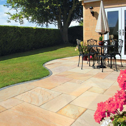 Pavestone Golden Fossil (22mm Calibrated) Natural Sandstone Paving - Normal Pack Sizes - JJ Building Materials