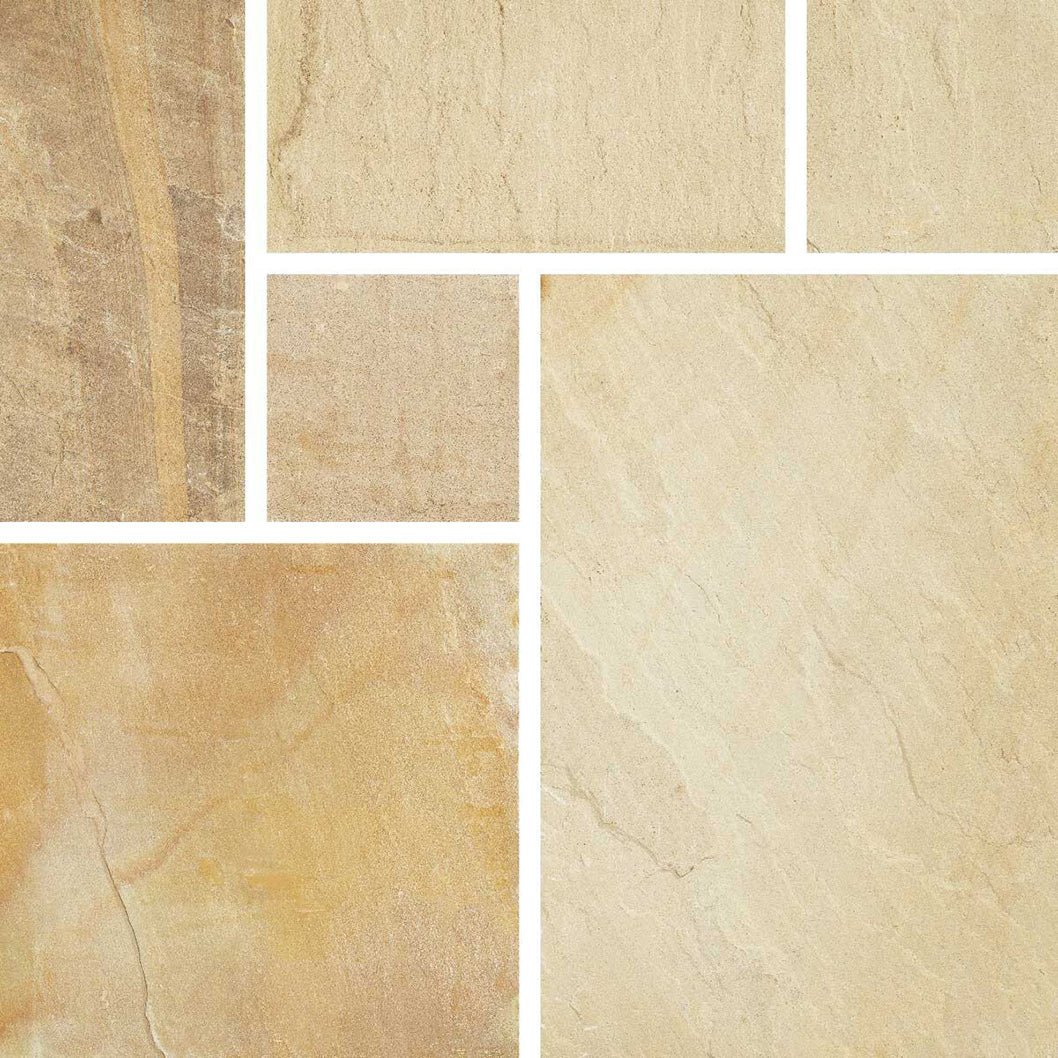 Pavestone Golden Fossil (22mm Calibrated) Natural Sandstone Paving - Normal Pack Sizes - JJ Building Materials