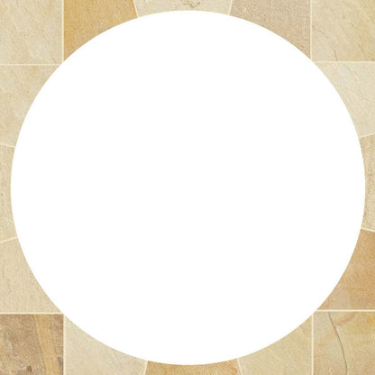 Pavestone Golden Fossil Natural Sandstone Circle Feature - Centre 600 Qty 1 Ring 1 1500 Qty 8 Ring 2 2400 Qty 16 - JJ Building Materials