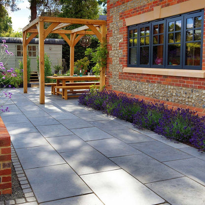 Pavestone Kadapha (22mm Calibrated Sawn Edges) Natural Limestone Paving - Mixed Size Patio Pack - 15m² - JJ Building Materials