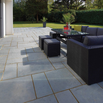 Pavestone Kota Blue (22mm Calibrated Sawn Edges) Natural Limestone Paving - Mixed Size Patio Pack - 15m² - JJ Building Materials