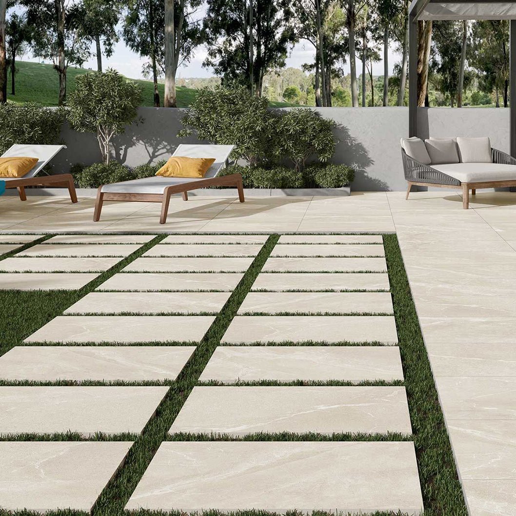 Pavestone La Moda Beige Porcelain Paving - 900 x 600mm - JJ Building Materials
